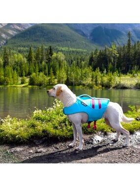 Ruffwear Teal & Magenta Dog Float Coat with Reflective Trim - Size Small
